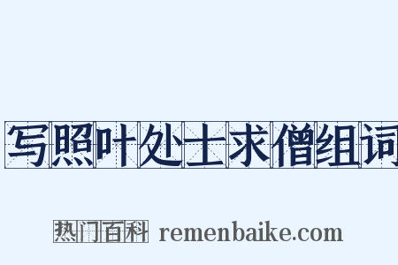 写照叶处士求僧组词是什么意思的图片